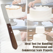 Load image into Gallery viewer, Stainless Steel Spatula Kitchen Utensil Chefs Knives Baking Tool - 4" Polished Blade, Wood Handle