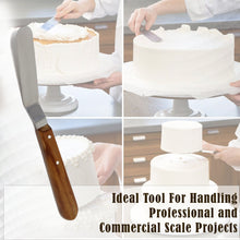 Load image into Gallery viewer, Cake Decorating Angled Icing Spatula, Stainless Steel 3" Offset Polished Blade Knife, Wood Handle