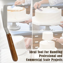 Load image into Gallery viewer, Cake Decorating Angled Icing Spatula, Stainless Steel 4" Offset Polished Blade Knife, Wood Handle