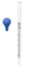 Load image into Gallery viewer, 3ml Glass Scale Line Dropper Pipette Lab Dropper Dropping Pipet Blue Rubber Head Pipettors