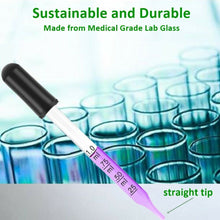 Load image into Gallery viewer, 1ML Glass Graduated Dropper with Rubber Cap Straight Drip Tube Dropping Pipette for Laboratory Painting, 12pcs