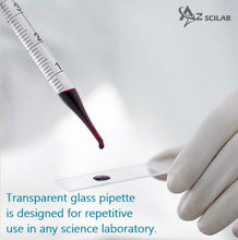 Load image into Gallery viewer, 10ml Graduated Dropper Glass Pipette Scale Line Lab Liquid Dropping Pipet Blue Rubber Head Pipettors