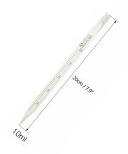 Load image into Gallery viewer, 10ml Glass Scale Line Dropper Pipette Lab Dropper Dropping Pipet Blue Rubber Head Pipettors