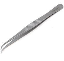 Load image into Gallery viewer, Dissecting Tweezers 5.5" Fine Point with Curved Serrated Strong Tips Jaws