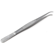 Load image into Gallery viewer, Dissecting Tweezers 5.5" Fine Point with Curved Serrated Strong Tips Jaws