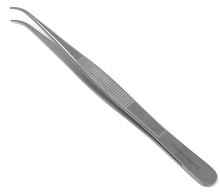 Load image into Gallery viewer, Dissecting Tweezers 5.5" Fine Point with Curved Serrated Strong Tips Jaws