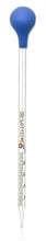 Load image into Gallery viewer, 2ml Glass Scale Line Dropper Pipette Lab Dropper Dropping Pipet Blue Rubber Head Pipettors
