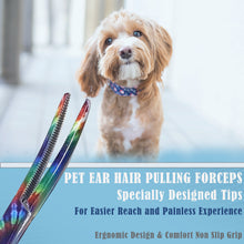 Load image into Gallery viewer, Pet Ear Hair Pulling Serrated Ratchet Forceps, Stainless Steel Grooming Tool, Tie & Die 5.5" CRV