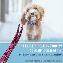 Load image into Gallery viewer, Dog Cat Ear Cleaning Forceps 5.5" CRV Pet Hair Pulling Clamp Tweezers Grooming, PINK Paws