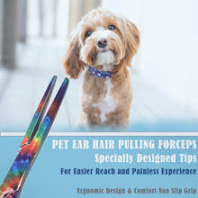 Load image into Gallery viewer, Pet Ear Hair Pulling Serrated Ratchet Forceps, Stainless Steel Grooming Tool, Tie & Die 5.5" STR