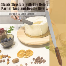 Load image into Gallery viewer, Stainless Steel Spatula Kitchen Utensil Chefs Knives Baking Tool - 10" Polished Blade, Wood Handle