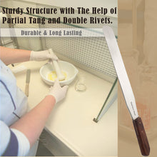 Load image into Gallery viewer, Stainless Steel Lab Spatula with Wooden Handle, 10" Blade, 1.5" Blade Width, 15.2" Total Length