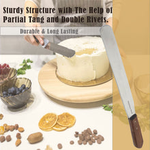 Load image into Gallery viewer, Stainless Steel Spatula Kitchen Utensil Chefs Knives Baking Tool - 12" Polished Blade, Wood Handle