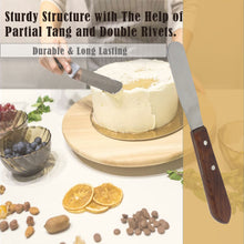 Load image into Gallery viewer, Stainless Steel Spatula Kitchen Utensil Chefs Knives Baking Tool - 3" Polished Blade, Wood Handle