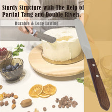 Load image into Gallery viewer, Stainless Steel Spatula Kitchen Utensil Chefs Knives Baking Tool - 4" Polished Blade, Wood Handle