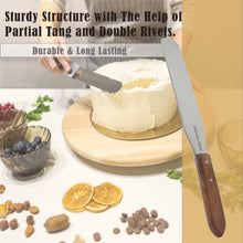 Load image into Gallery viewer, Stainless Steel Spatula Kitchen Utensil Chefs Knives Baking Tool - 5" Polished Blade, Wood Handle