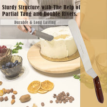Load image into Gallery viewer, Cake Decorating Angled Icing Spatula, Stainless Steel 7" Offset Polished Blade Knife, Wood Handle