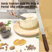 Load image into Gallery viewer, Stainless Steel Spatula Kitchen Utensil Chefs Knives Baking Tool - 8" Polished Blade, Wood Handle