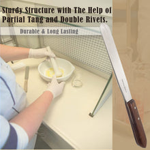 Load image into Gallery viewer, Stainless Steel Lab Spatula with Wooden Handle, 8" Blade, 1.25" Blade Width, 12.4" Total Length