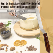 Load image into Gallery viewer, Cake Decorating Angled Icing Spatula, Stainless Steel 6" Offset Polished Blade Knife, Wood Handle