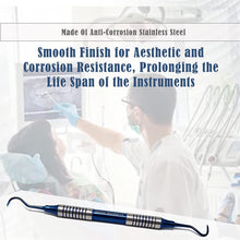 Load image into Gallery viewer, Hollow Handle Sickle Scaler H6/H7 Blue Titanium Double Ended Stainless Steel Dental Tool