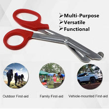 Load image into Gallery viewer, 12/Pack Red Handle Trauma Shears 7.25&quot; Stainless Steel Scissors for Paramedics, EMT, Nurses, Firefighters + More
