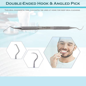 Dental Hygiene Kit, 17 Pack Dental Tools Stainless Steel Dental Scraper,  Scaler Pick Hygiene Set With Mouth Mirror, Dentist Tool Kit Tweezer Kit For