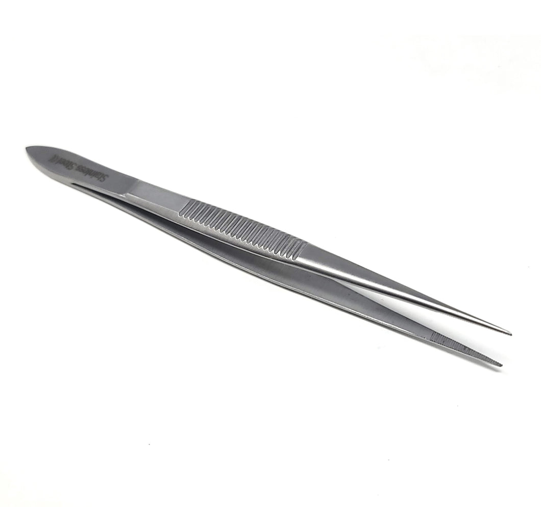 Dissecting Forceps Stainless Steel Micro Fine Point Serrated Tips 4.5
