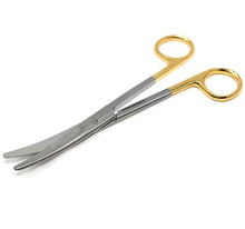 Load image into Gallery viewer, Mayo Dissecting Blunt Scissors 6.75", Curved, Stainless Steel, Gold Handle
