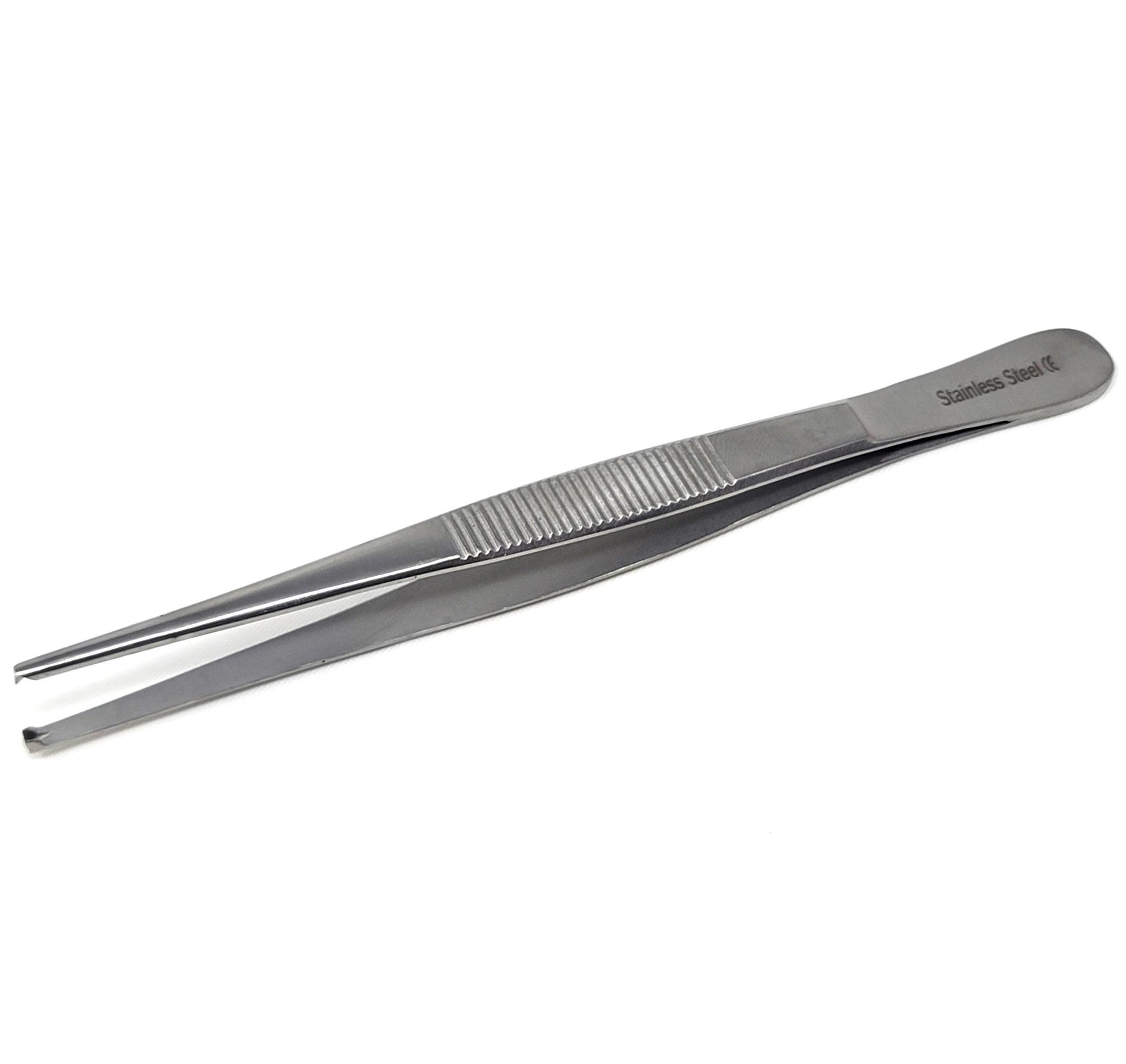Stainless Steel Toothed Tweezers L-Clamp Long Food Home Medical Tongs Hand  Tools