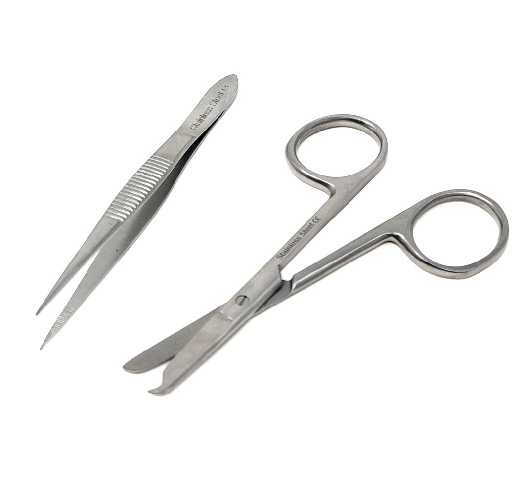 Removal Instrument 2 Pcs Laceration Suture Removal Instrument Kit, Stainless Steel Tools ...