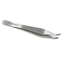 Load image into Gallery viewer, Adson Brown Forceps 9x9 Teeth, 4.75" Curved Tweezers, Stainless Steel
