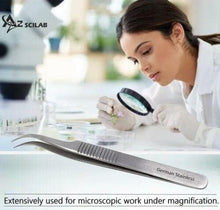 Load image into Gallery viewer, Lab Forceps Eagle Beak Needle Point Tip 4.75" Tweezers, Stainless Steel, Ridged
