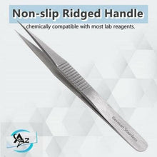 Load image into Gallery viewer, Lab Forceps Strong Point Tip 4.75" Tweezers, Stainless Steel, Ridged
