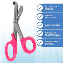 Load image into Gallery viewer, 12/Pack Pink Handle Trauma Shears 7.25&quot; Stainless Steel Scissors for Paramedics, EMT, Nurses, Firefighters + More
