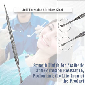 10 Pcs Professional Dental Kit, Oral Hygiene Set, Stainless Steel Double Ended Teeth Scrapper Scalers Mouth Inspection Mirror
