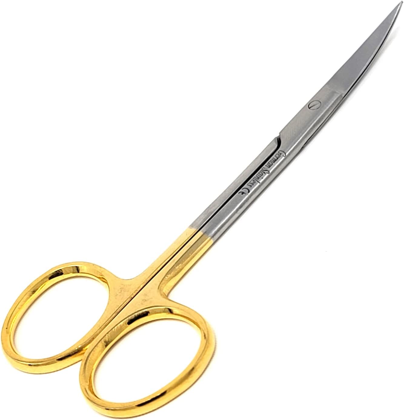 LAJA IMPORTS FINE POINT CURVED TIP NAIL SCISSORS STAINLESS STEEL (HALF GOLD)