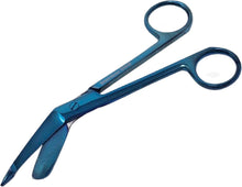 Load image into Gallery viewer, Left Handed Gauze Scissors 5.5" Blue Color With Round Safe Blade Tip Design, Stainless Steel
