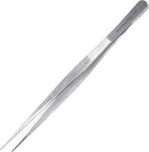 Load image into Gallery viewer, Dissecting Forceps Stainless Steel Micro Fine Point Serrated Tips 12" Straight Tweezers
