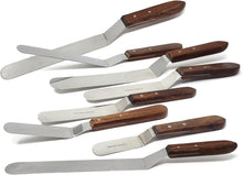 Load image into Gallery viewer, Set of 8 PCS Stainless Steel Caulk Finishing Spatulas, Wooden Handles, Offset Blades
