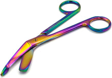 Load image into Gallery viewer, Left Handed Gauze Scissors 5.5" Multi Color With Round Safe Blade Tip Design, Stainless Steel
