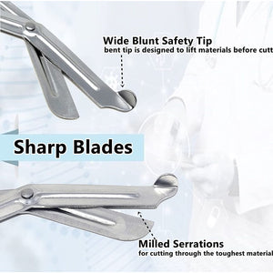 12/Pack Sky Blue Handle Trauma Shears 7.25" Stainless Steel Scissors for Paramedics, EMT, Nurses, Firefighters + More