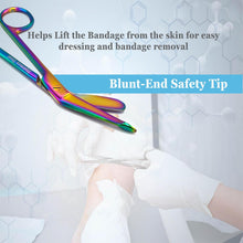 Load image into Gallery viewer, Left Handed Gauze Scissors 5.5" Multi Color With Round Safe Blade Tip Design, Stainless Steel
