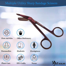 Load image into Gallery viewer, Left Handed Gauze Scissors 5.5" Purple Color With Round Safe Blade Tip Design, Stainless Steel
