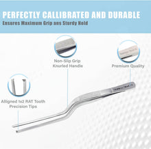 Load image into Gallery viewer, Bayonet Kocher Forceps Lab Tweezers 6" Blunt 1x2 Rat Tooth Jaws, Stainless Steel
