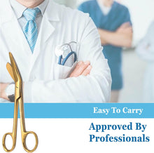 Load image into Gallery viewer, Left Handed Gauze Scissors 5.5" Gold Color With Round Safe Blade Tip Design, Stainless Steel
