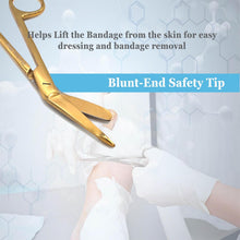 Load image into Gallery viewer, Left Handed Gauze Scissors 5.5" Gold Color With Round Safe Blade Tip Design, Stainless Steel
