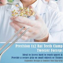 Load image into Gallery viewer, Bayonet Kocher Forceps Lab Tweezers 6" Fine Precision 1x2 Rat Tooth Jaws, Stainless Steel
