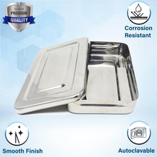 Load image into Gallery viewer, Stainless Steel Medical Sterilizer Box Instrument Organizer Storage Bin with Lid - 10L x 6W x 2H
