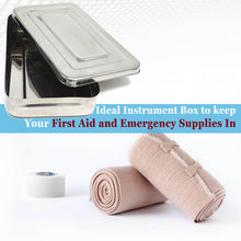 Load image into Gallery viewer, Stainless Steel Medical Sterilizer Box Instrument Organizer Storage Bin with Lid - 10L x 6W x 2H
